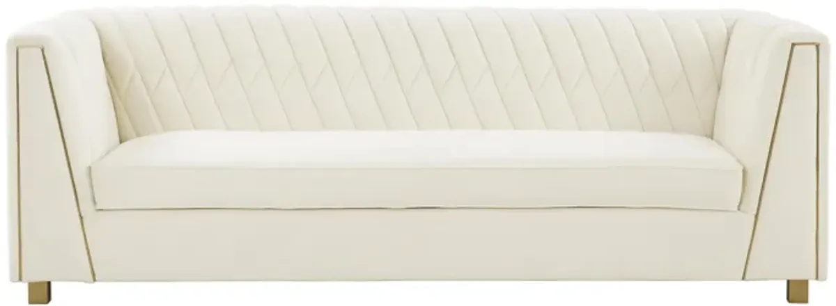 Wafa Cream Velvet Sofa