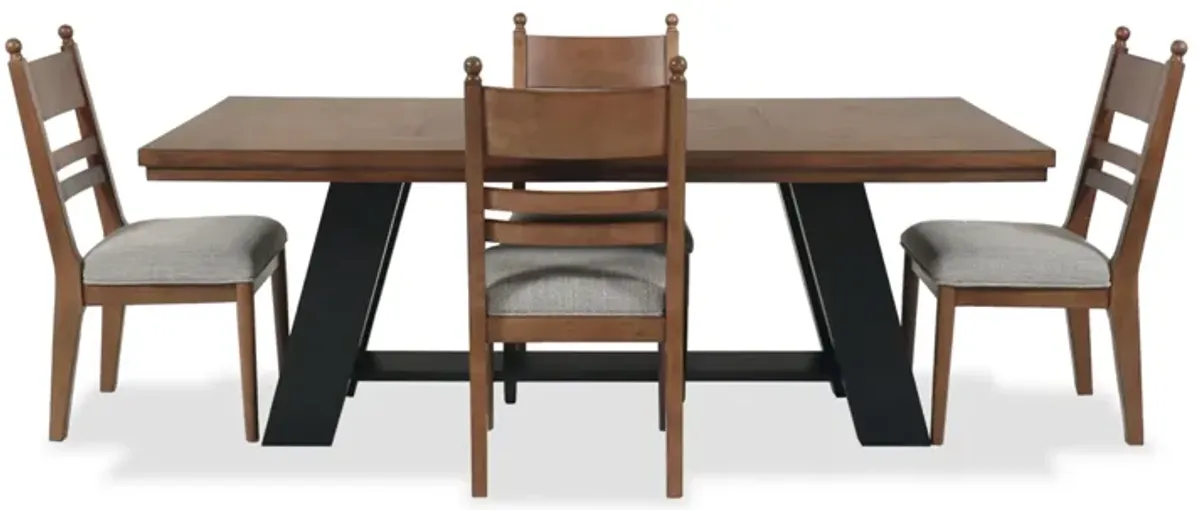 Ashley|Chadworth Mh Dining|98" Table &4 Brown Side Chairs|Dining Table Set