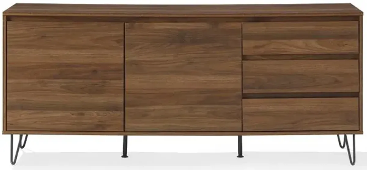 Crosley Teagan Record Storage Sideboard Brown Oak