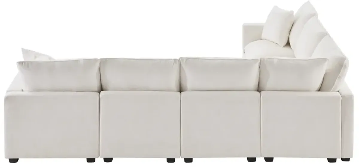 Merax Modern U Shape Modular Sofa with 2 Pillows