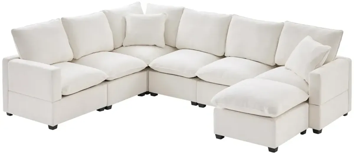 Merax Modern U Shape Modular Sofa with 2 Pillows