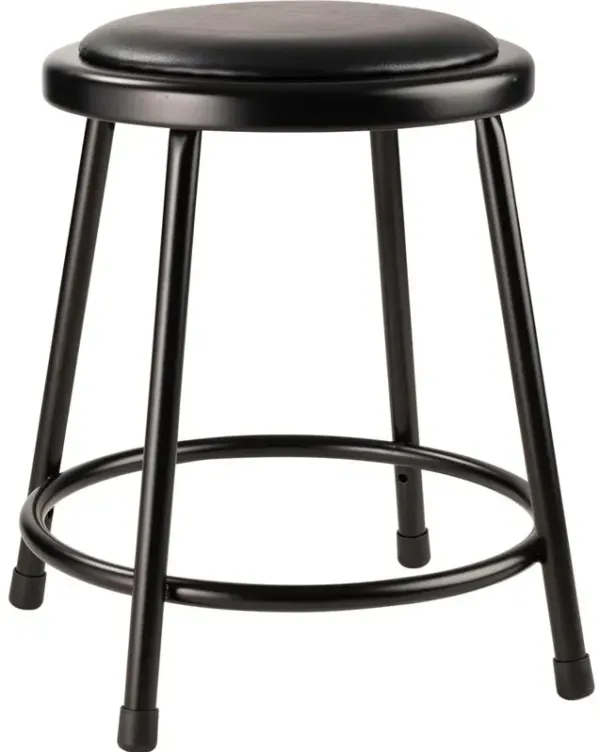 NPS® 18" Heavy Duty Vinyl Padded Steel Stool, Black