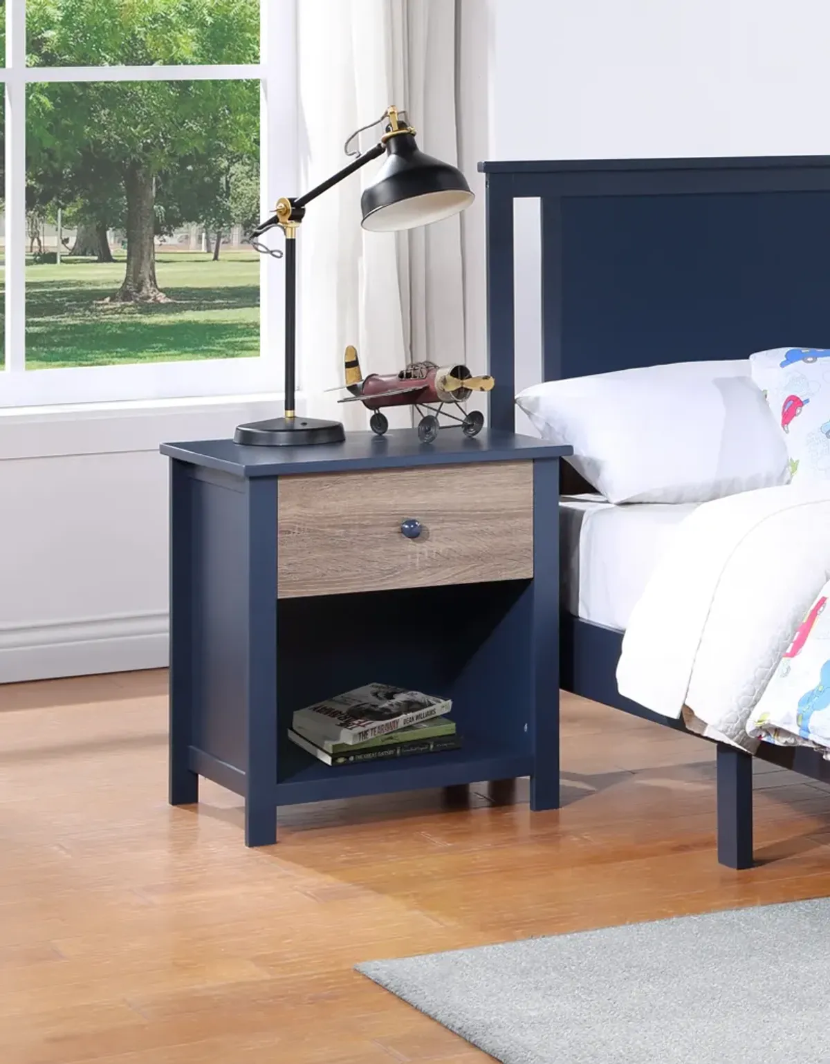 Connelly Nightstand Midnight Vintage Walnut