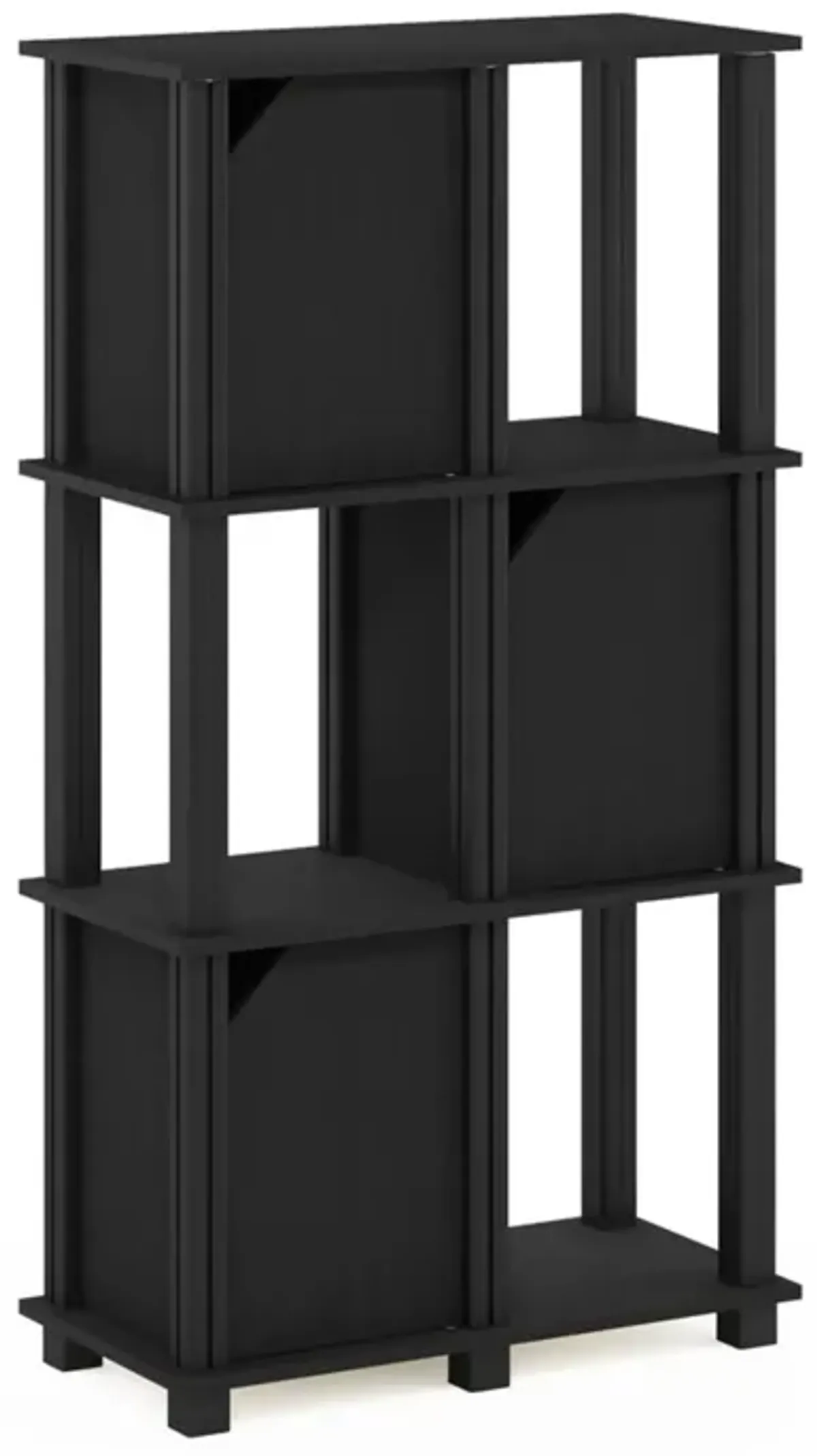 FURINNO Brahms Storage Shelf, 4-Tier, Black Oak/Black