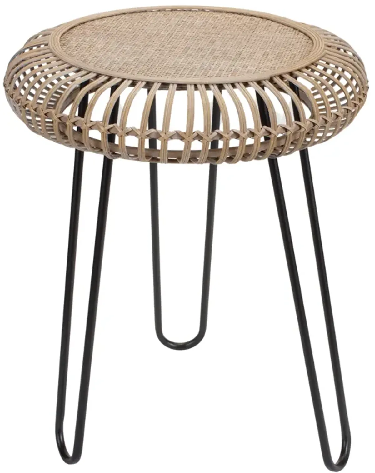 Rattan Wood Tripod Stool Table - Stylish and Versatile Accent Piece for Any Room