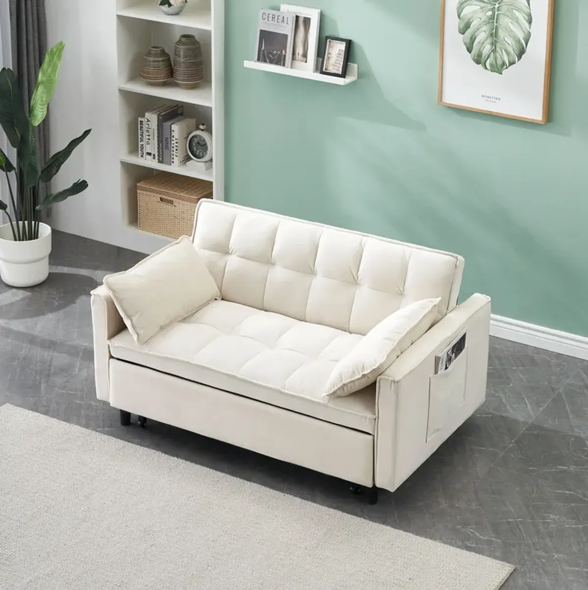 Merax Velvet Loveseat Futon Sofa Couch