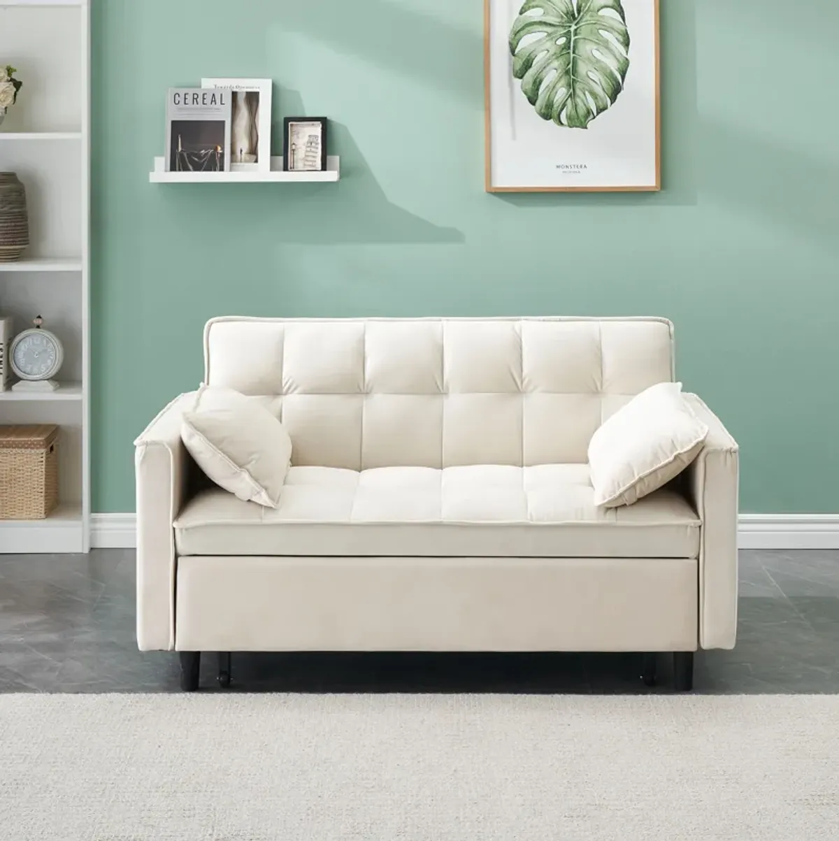 Merax Velvet Loveseat Futon Sofa Couch