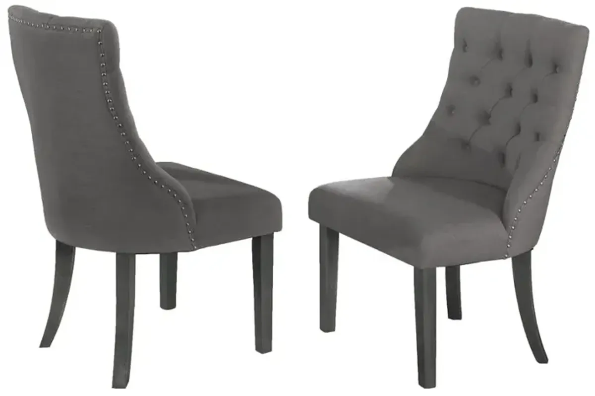 Best Quality Furniture Classic Upholstered Side Chair Tufted In Linen FabricNailhead Trim