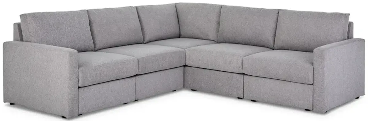 Flex Pebble 5-Seat Sectional with Standard Arm