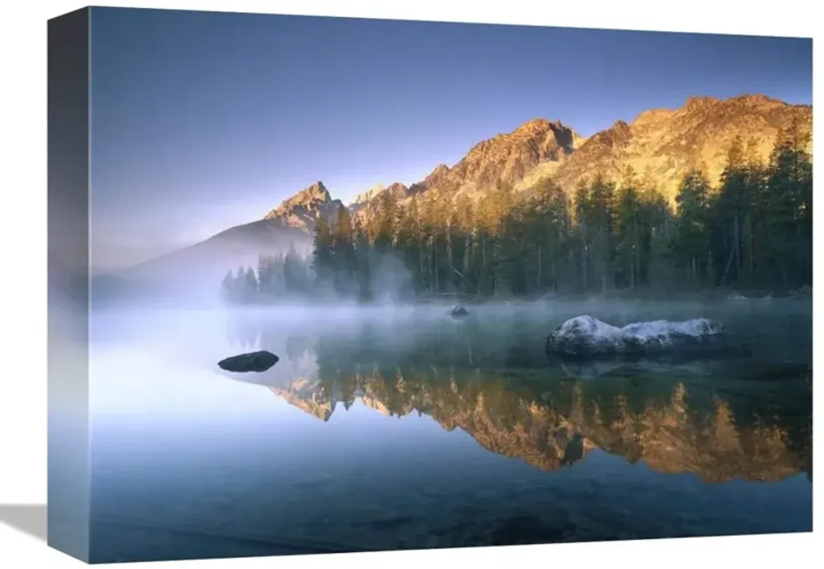 The Teton Range at String Lake, Grand Teton National Park, Wyoming-Canvas Art-16x12