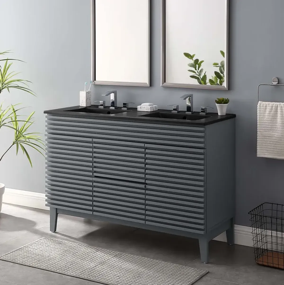 Render 48" Double Sink Bathroom Vanity