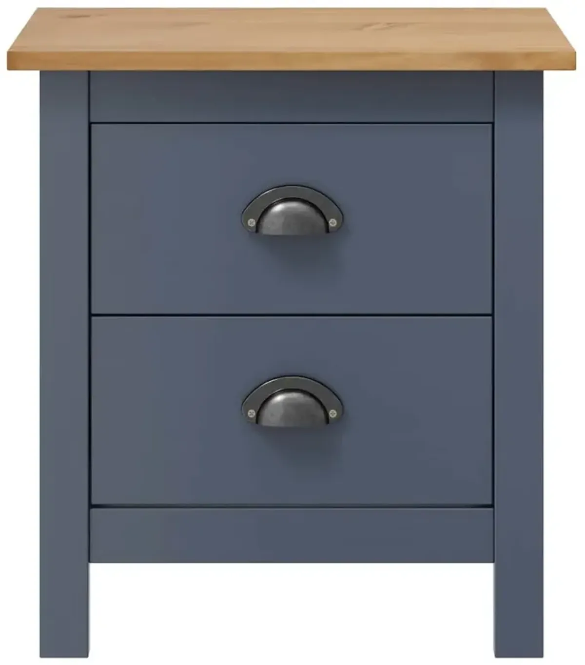 Bedside Cabinet Hill Gray 18.1"x13.8"x19.5" Solid Pine Wood