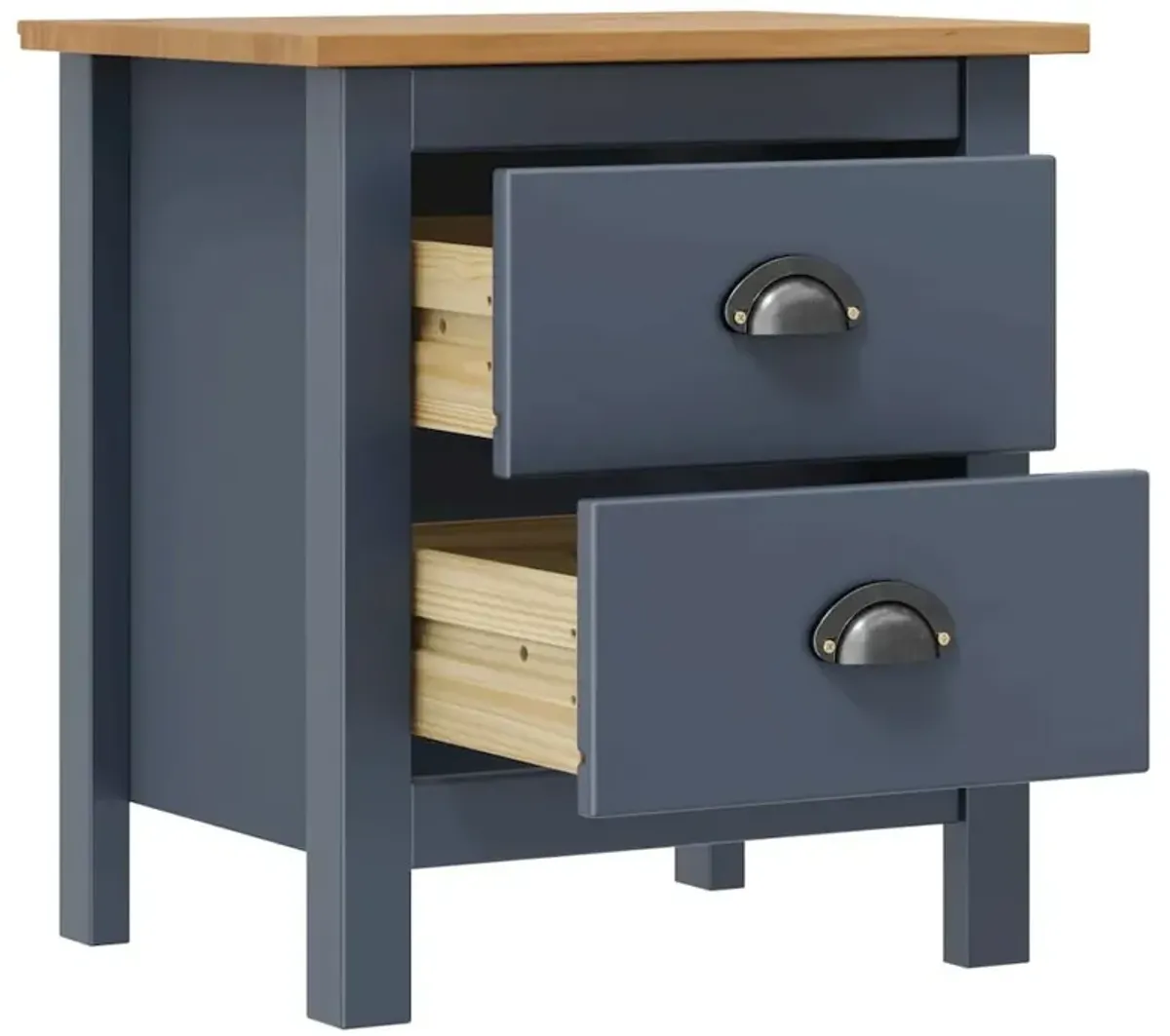 Bedside Cabinet Hill Gray 18.1"x13.8"x19.5" Solid Pine Wood