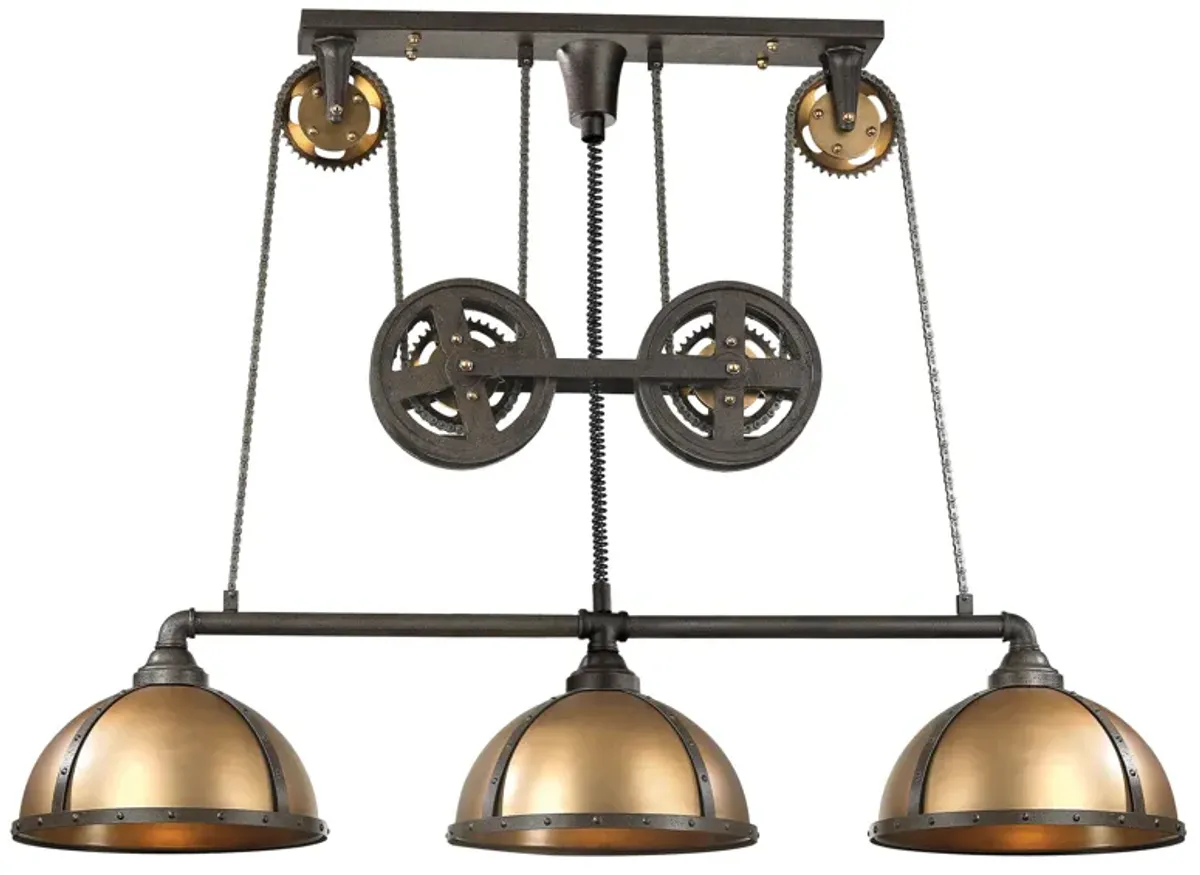 Torque 62" wide 3 Light Chandelier