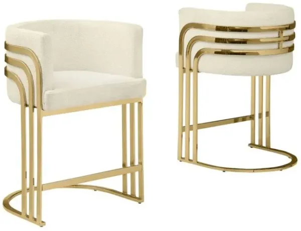 Best Quality Furniture Best Quality furniture Cream  with gold counter height, Set of two