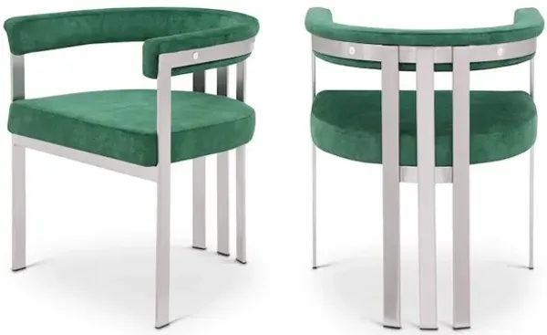 Meridian Furniture Marcello Green Velvet Dining Chair, Set of 2