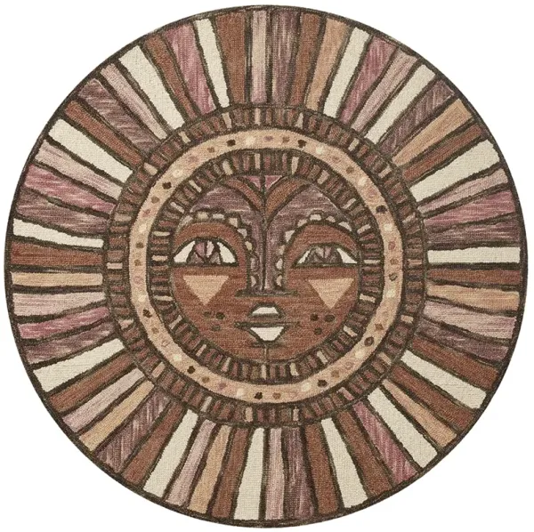 Ayo AYO02 Berry/Spice 3' x 3' Round Rug