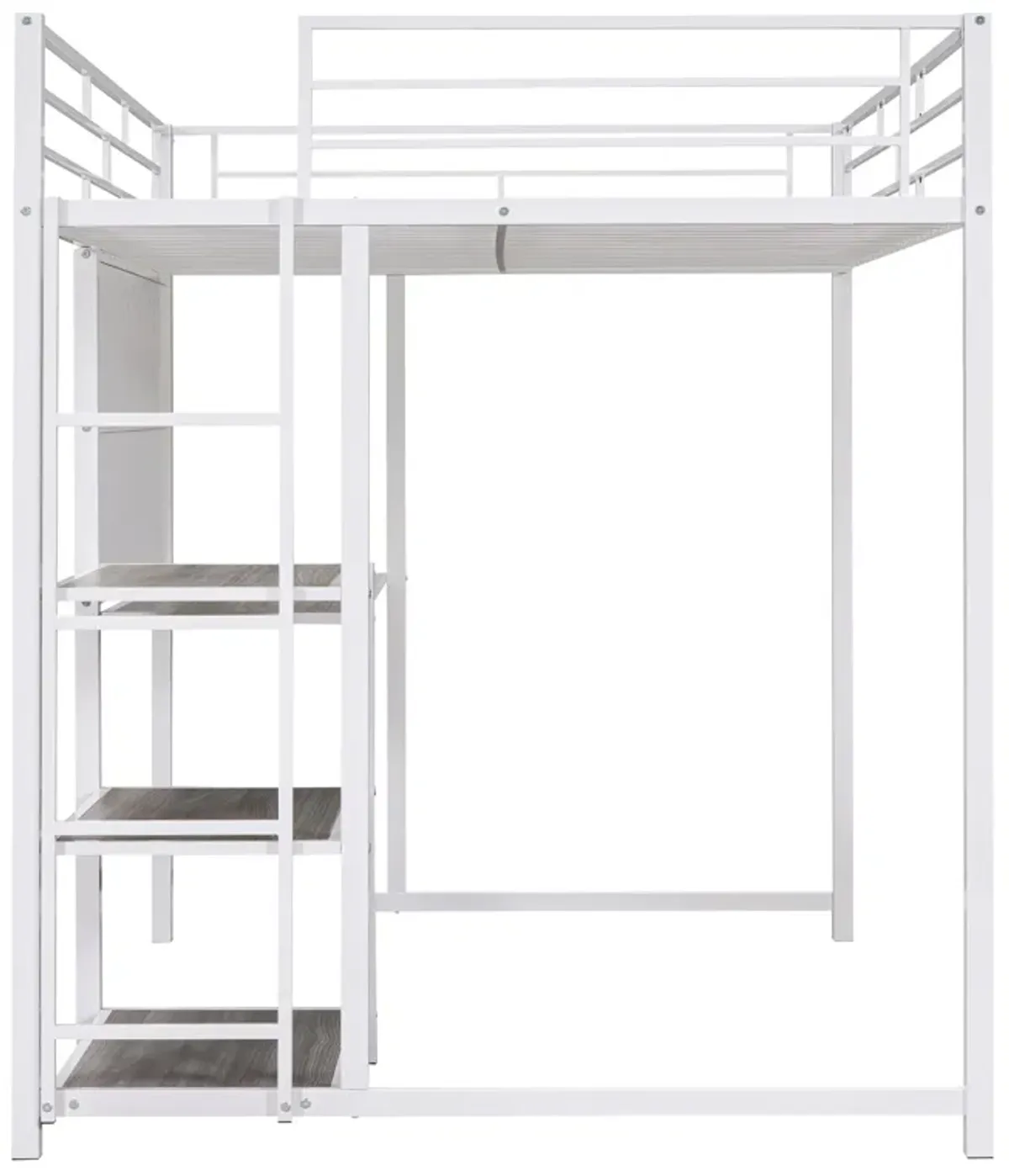 Merax Metal Loft Bed with Desk and Ladder