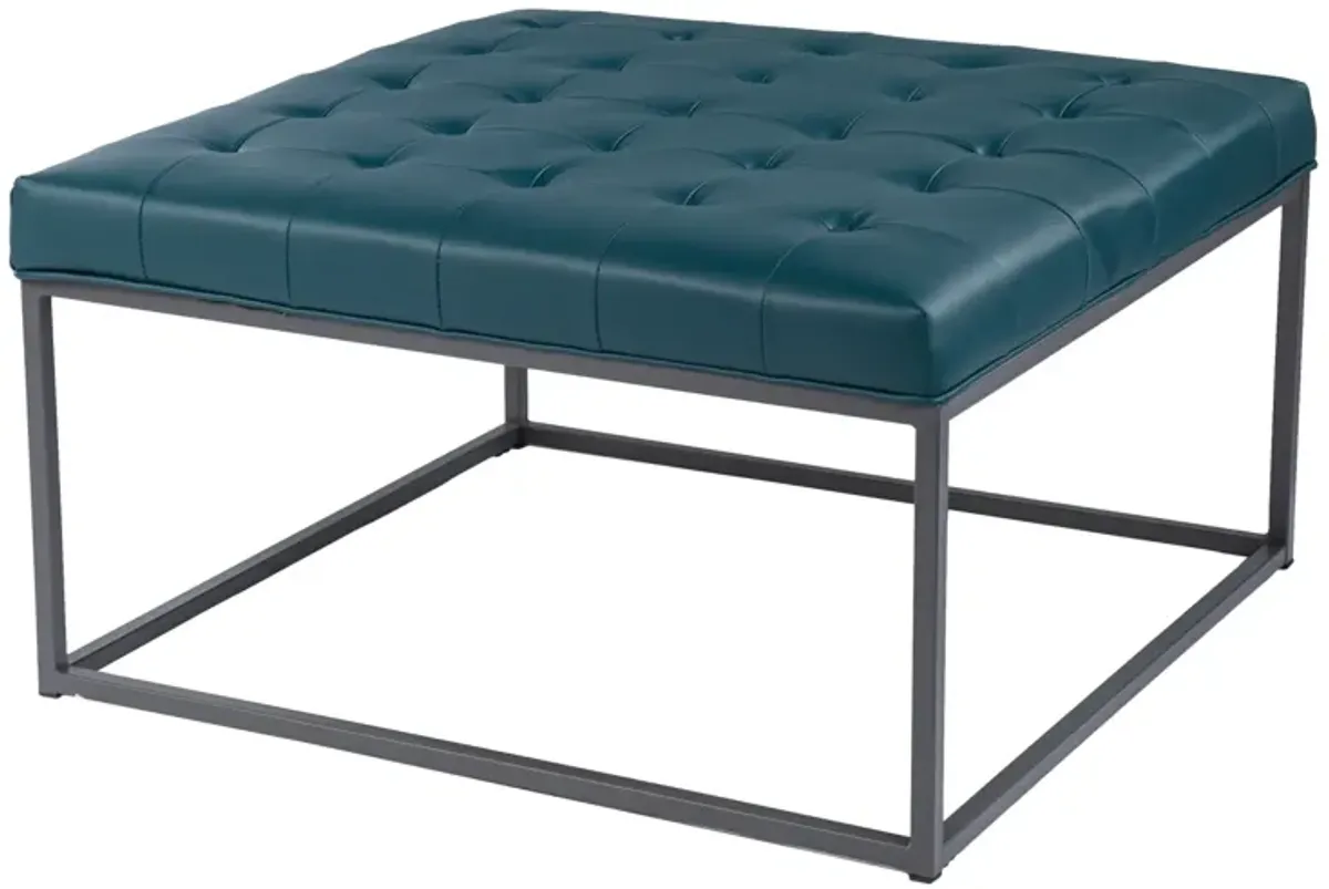 Ciarin Upholstered Cocktail Ottoman - Blue