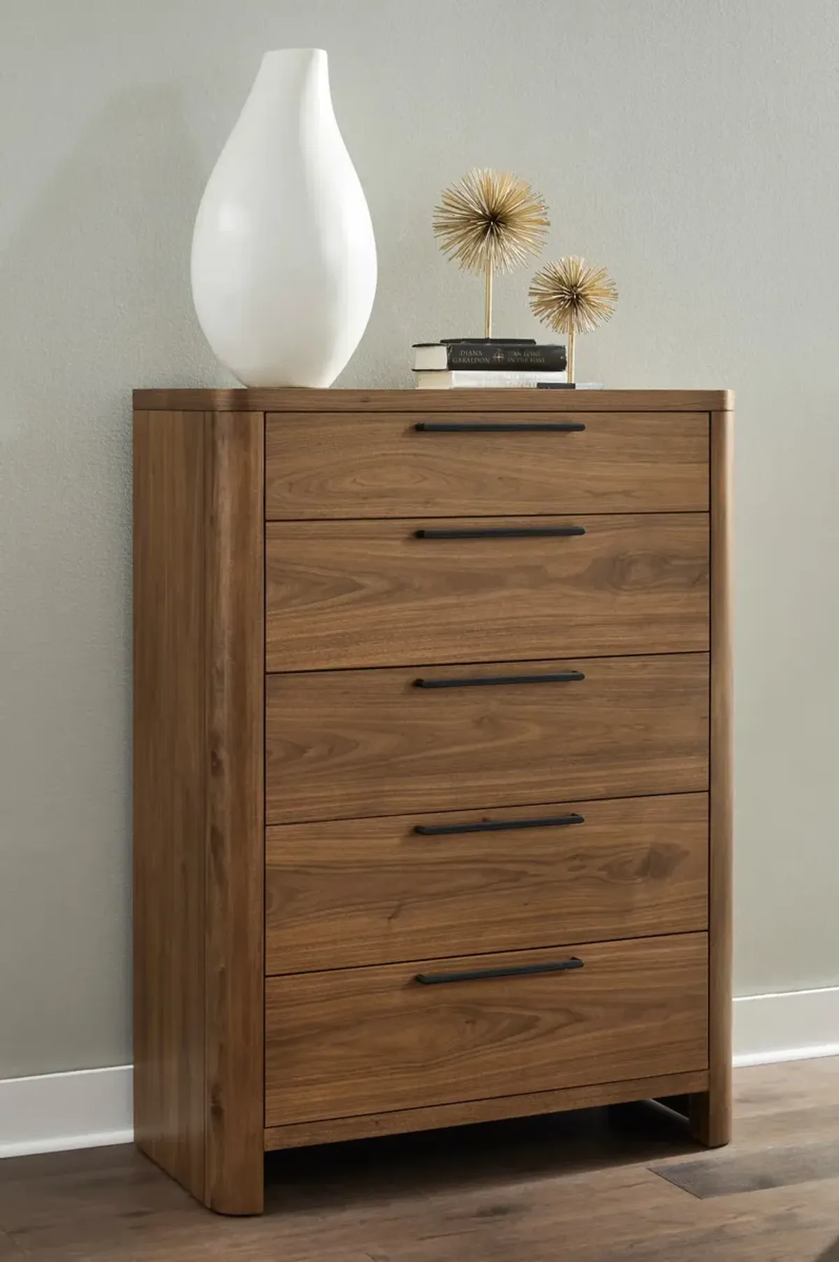Totes Five Drawer Chest in English Walnut