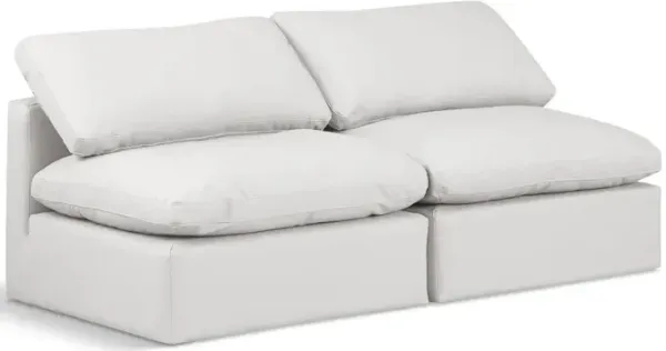 Meridian Furniture Indulge Cream Vegan Leather Modular Sofa
