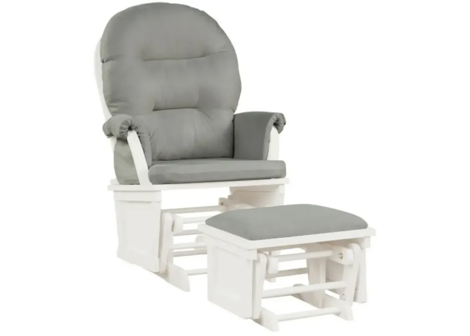 Baby Nursery Wooden Rocking Chair with Armrests and Cushion