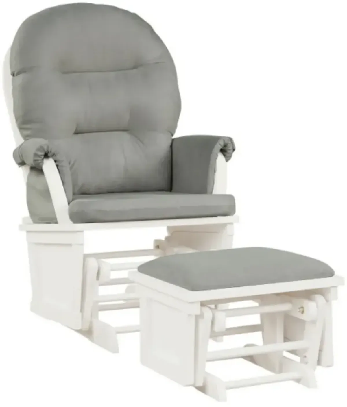 Baby Nursery Wooden Rocking Chair with Armrests and Cushion