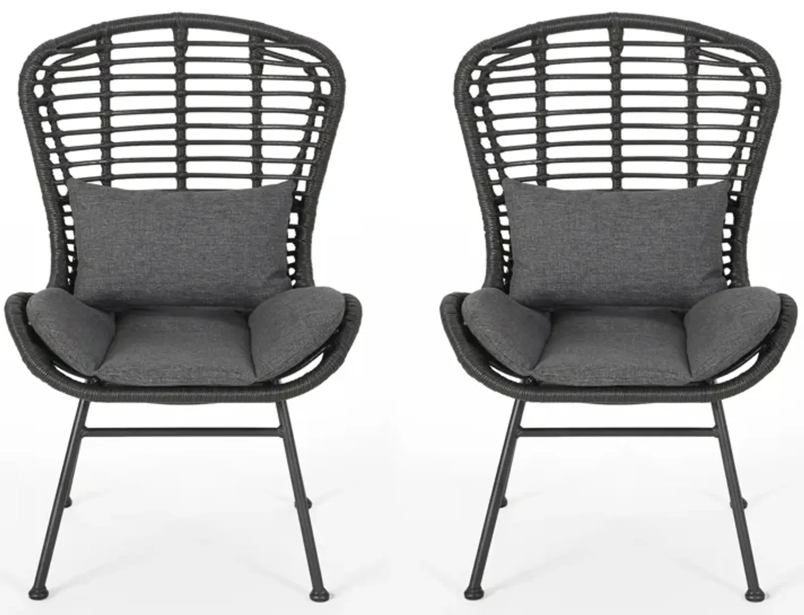 Merax 2 Pieces Outdoor Rattan Patio Chairs Set