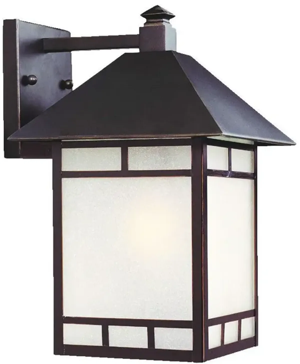 Homezia XL Antique Bronze Frosted Glass Lantern Wall Light