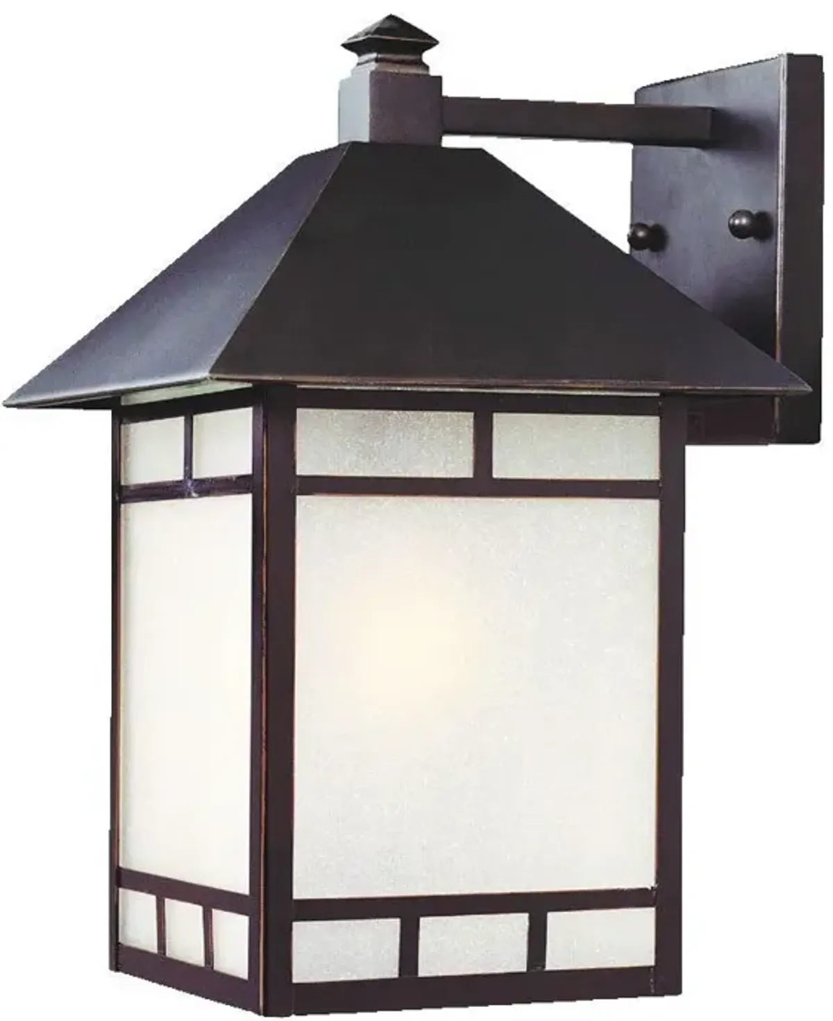 Homezia XL Antique Bronze Frosted Glass Lantern Wall Light