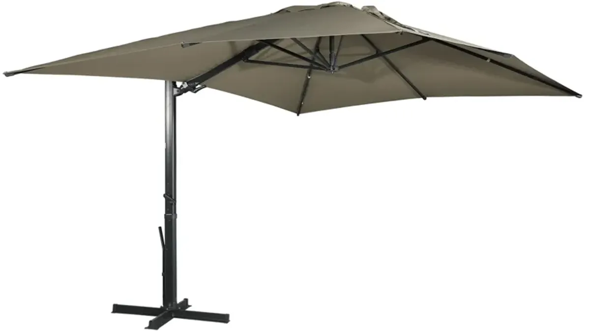 10x13 ft. 360° Rotation Square Outdoor Cantilever Patio Umbrella in Taupe