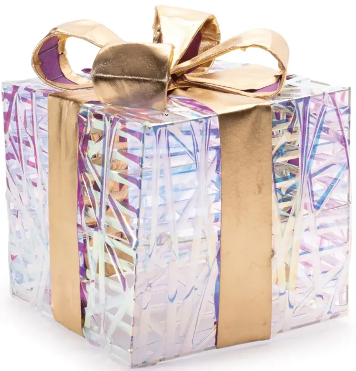 Woven LED Christmas Gift Boxes (Set of 3) – Pre-Lit Holiday Package Decorations with Ribbon Bows
