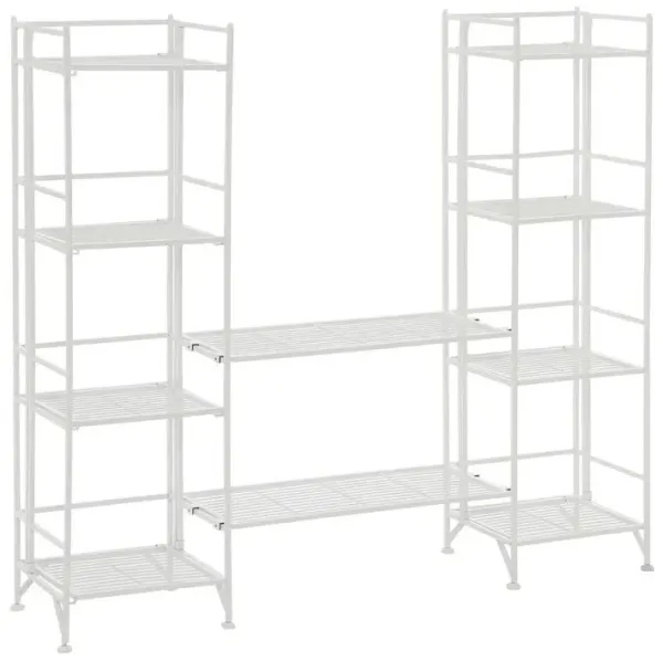 Convenience Concepts Xtra Storage 4 Tier Folding Metal Shelves with Set of 2 Extension Shelves
