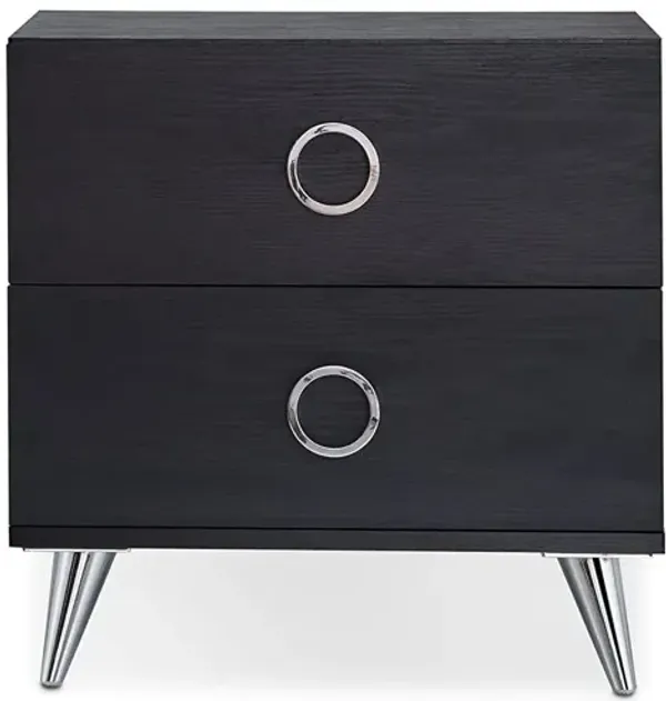 Hivvago Black Chrome 2 Drawer Nightstand