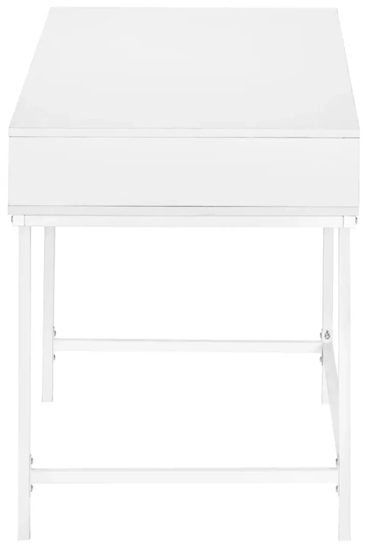 Monarch Specialties I 7554 Computer Desk, Home Office, Laptop, Storage Drawers, 48"L, Work, Metal, Laminate, White, Contemporary, Modern