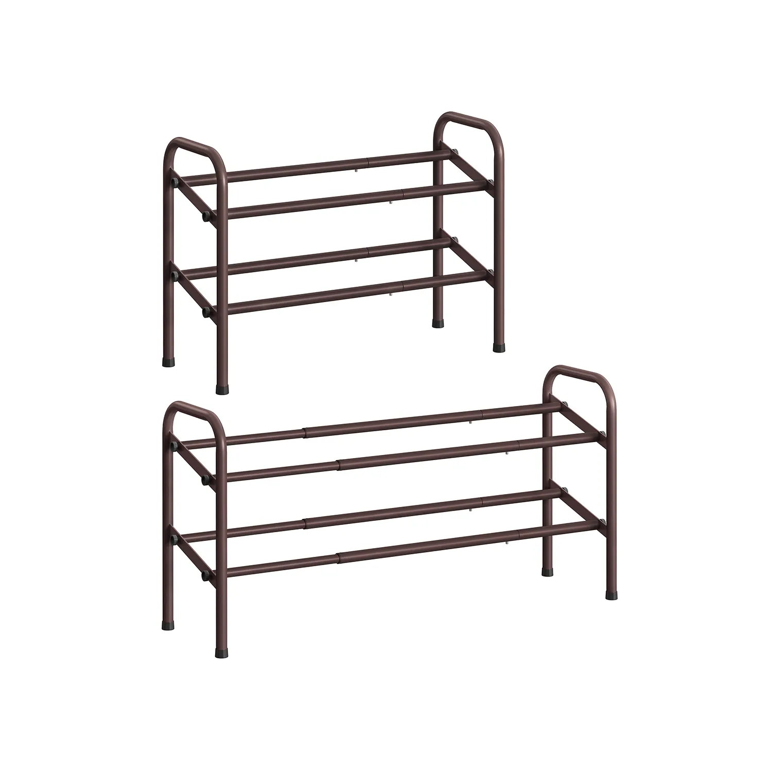 2-Tier Durable Metal Shoe Rack Organizer with Space-Saving Design for Shoes and Storage