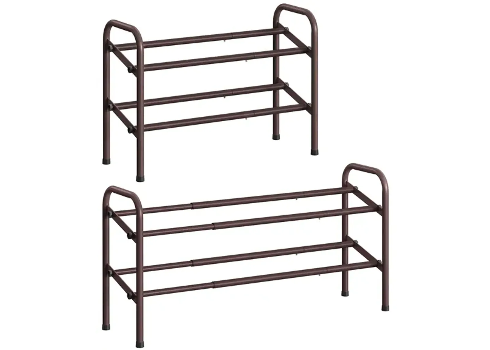 2-Tier Durable Metal Shoe Rack Organizer with Space-Saving Design for Shoes and Storage