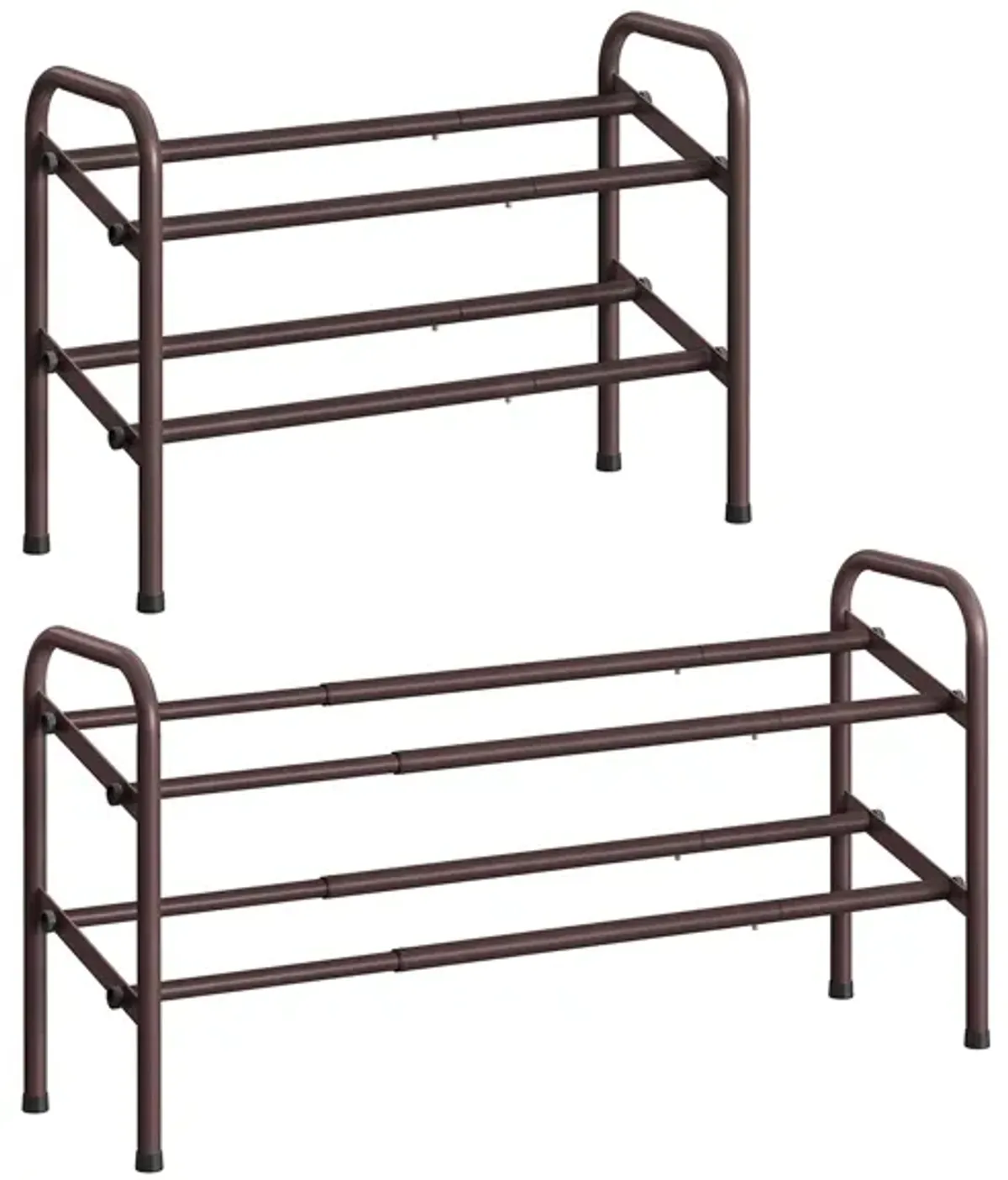 2-Tier Durable Metal Shoe Rack Organizer with Space-Saving Design for Shoes and Storage