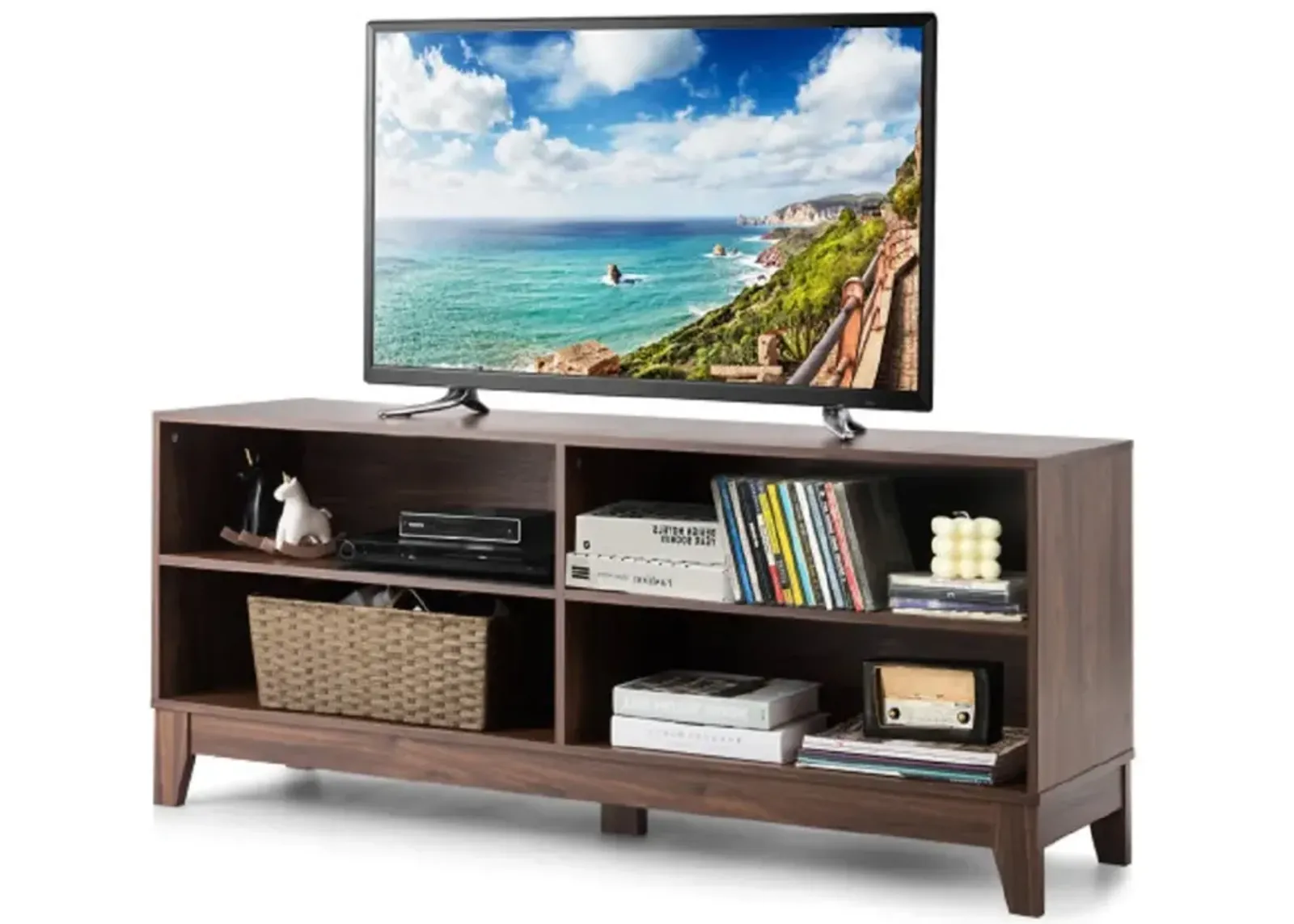 58 Inch Modern Entertainment Media Center Wood TV Stand