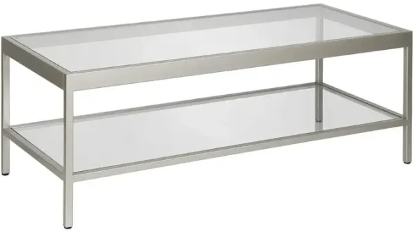 Hudson&Canal Alexis 45'' Wide Rectangular Coffee Table in Nickel