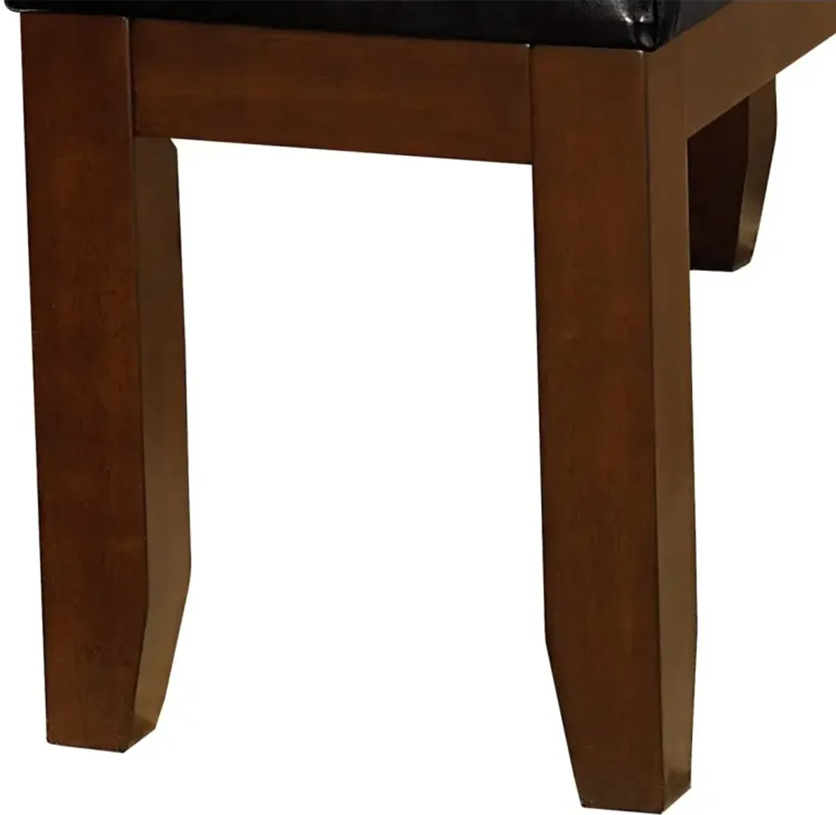 Dark Oak Finish Wooden Bench 1 Piece Faux Leather Upholstered Seat Simple Dining Furniture