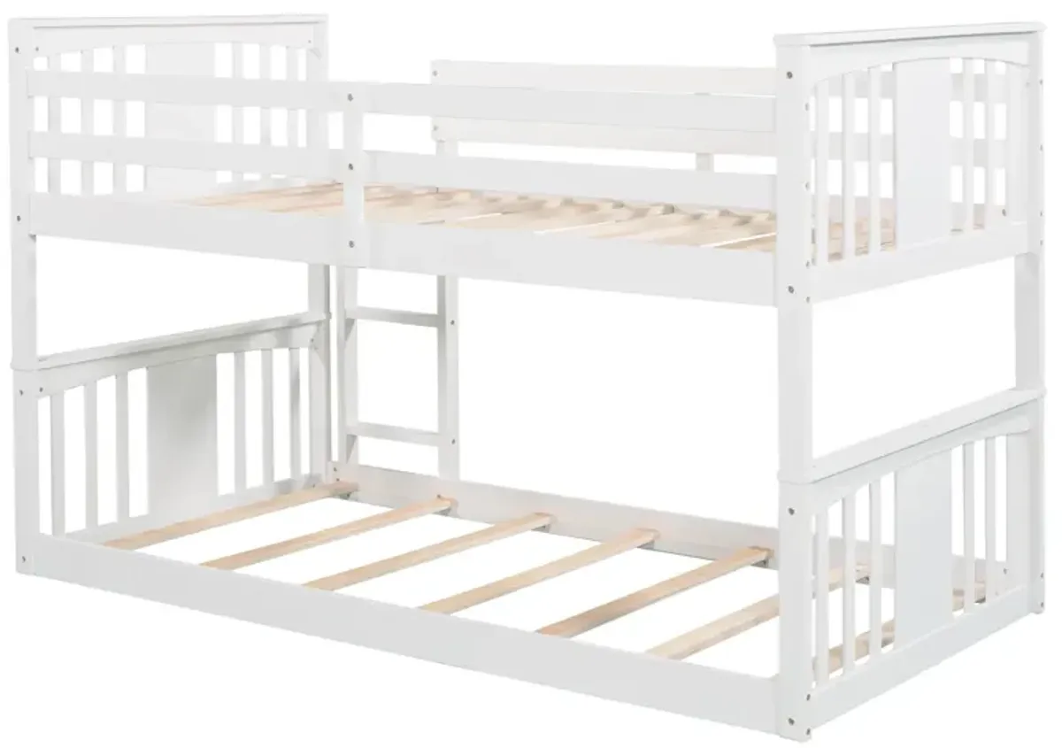 Twin Over Twin Bunk Bed With Ladder