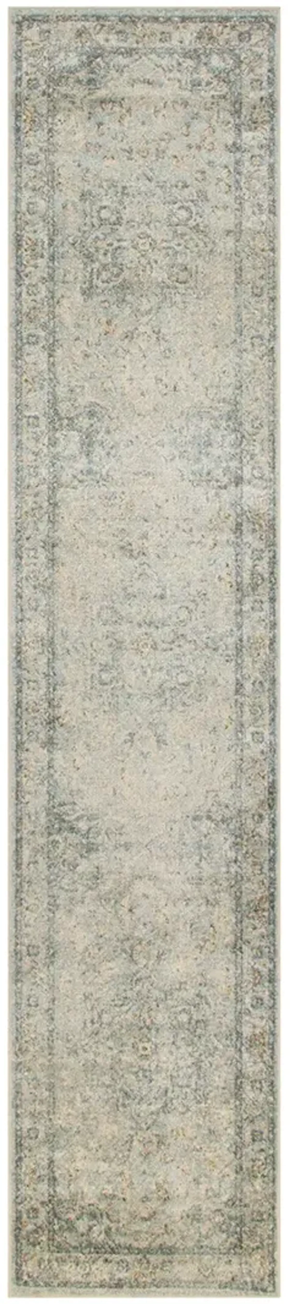 Astra Machine Washable ASW12 Light Blue 2'2" x 8' Rug