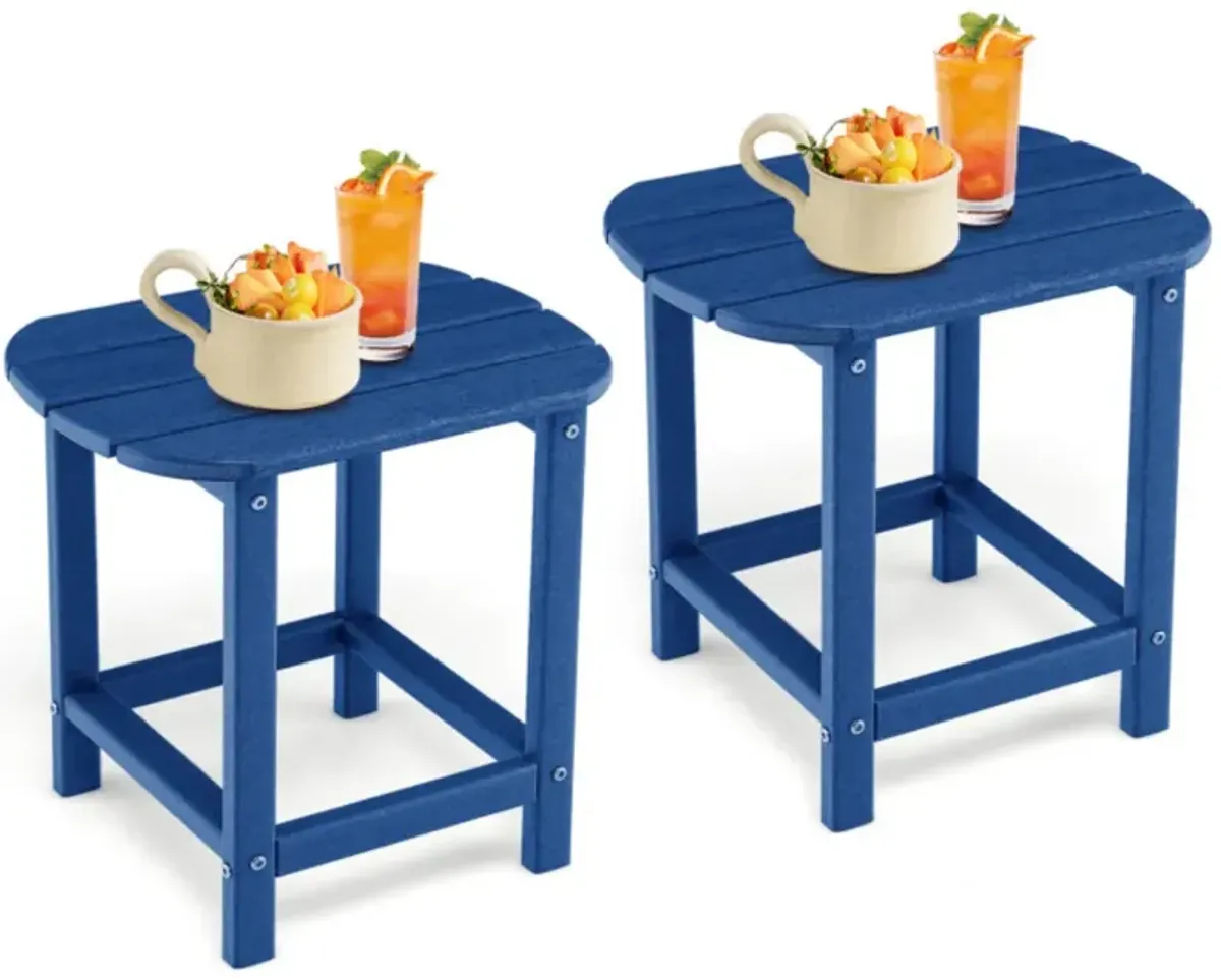2-Pieces Adirondack Outdoor Side Table for Patio and Garden