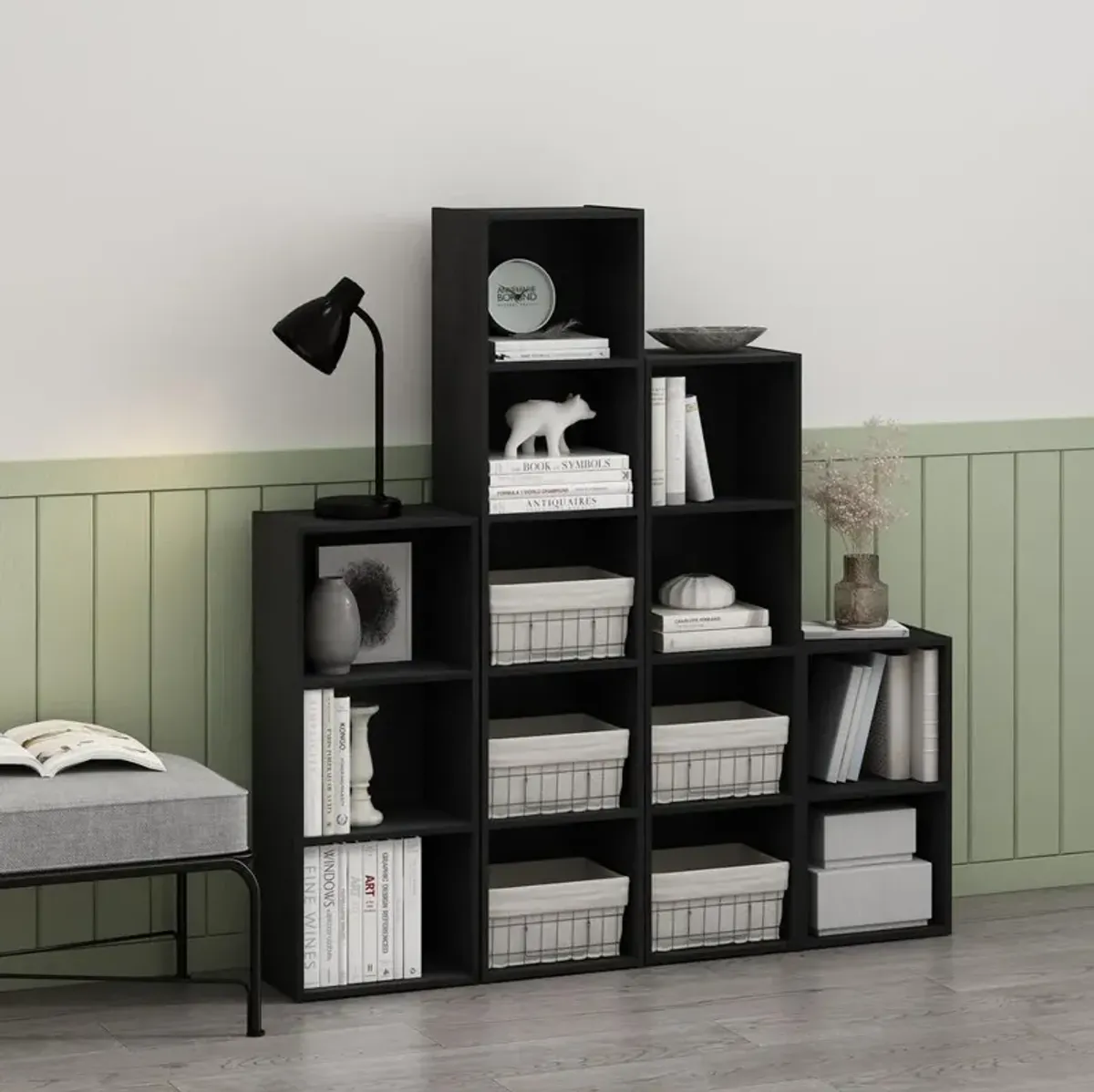 Furinno Pasir 4-Tier Open Shelf Bookcase, Blackwood