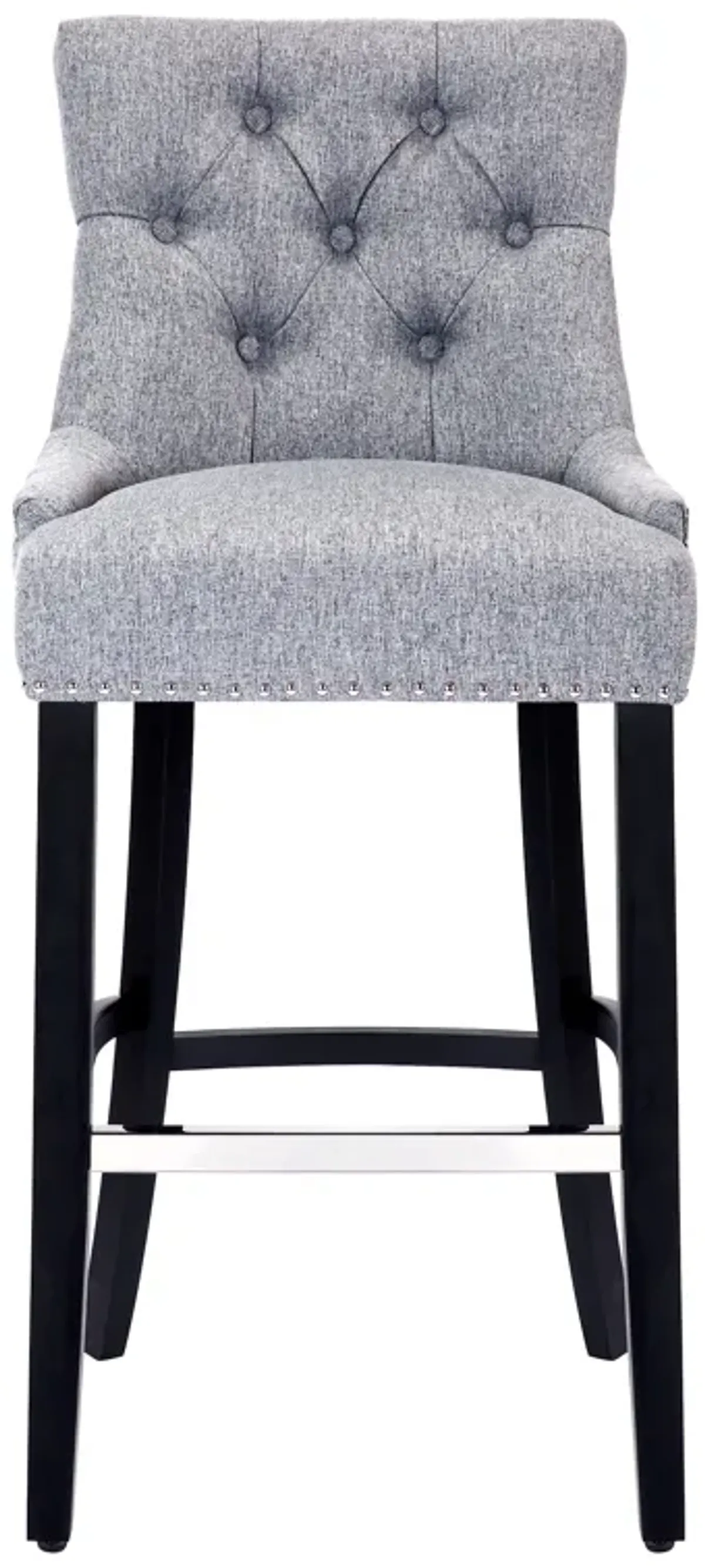 WestinTrends 29" Linen Fabric Tufted Upholstered Bar Stool, Black