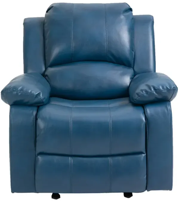 Brown Heavy Duty Faux Leather 8-Point Massage Glider Recliner with Remote Control and Side Pocket