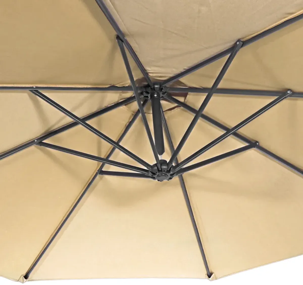 Sunnydaze 10 ft Cantilever Offset Steel Patio Umbrella with Crank