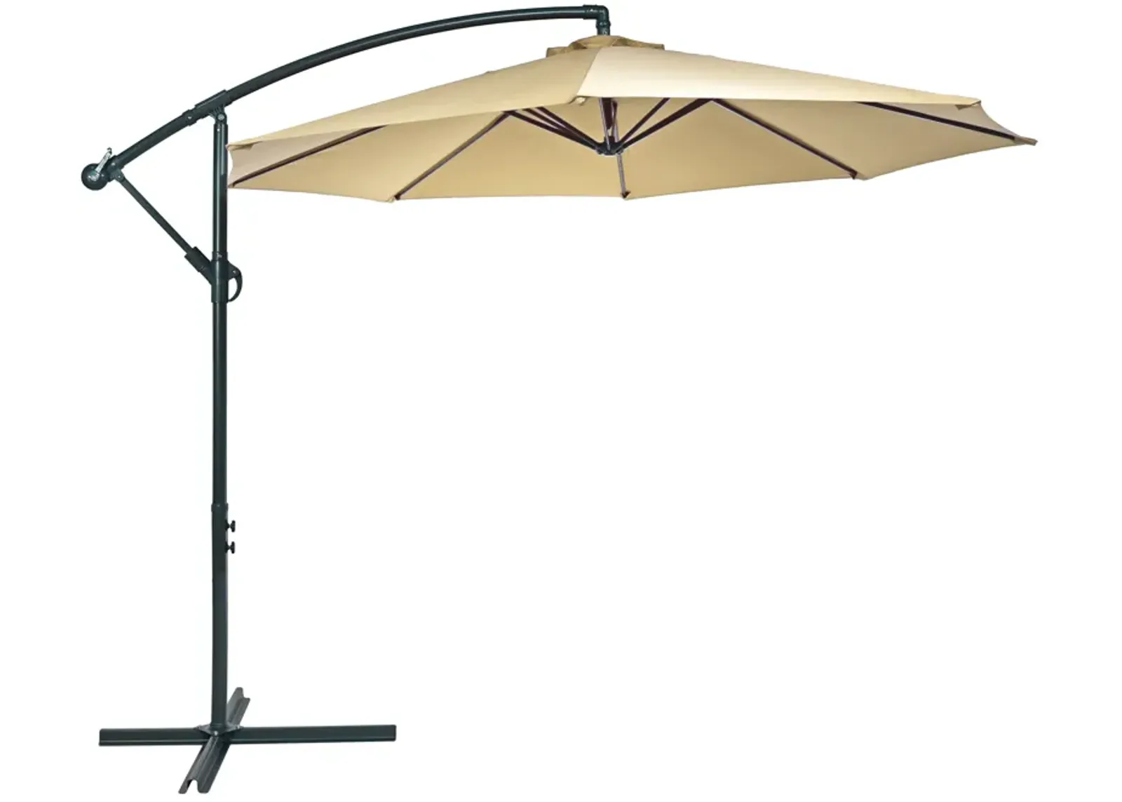 Sunnydaze 10 ft Cantilever Offset Steel Patio Umbrella with Crank