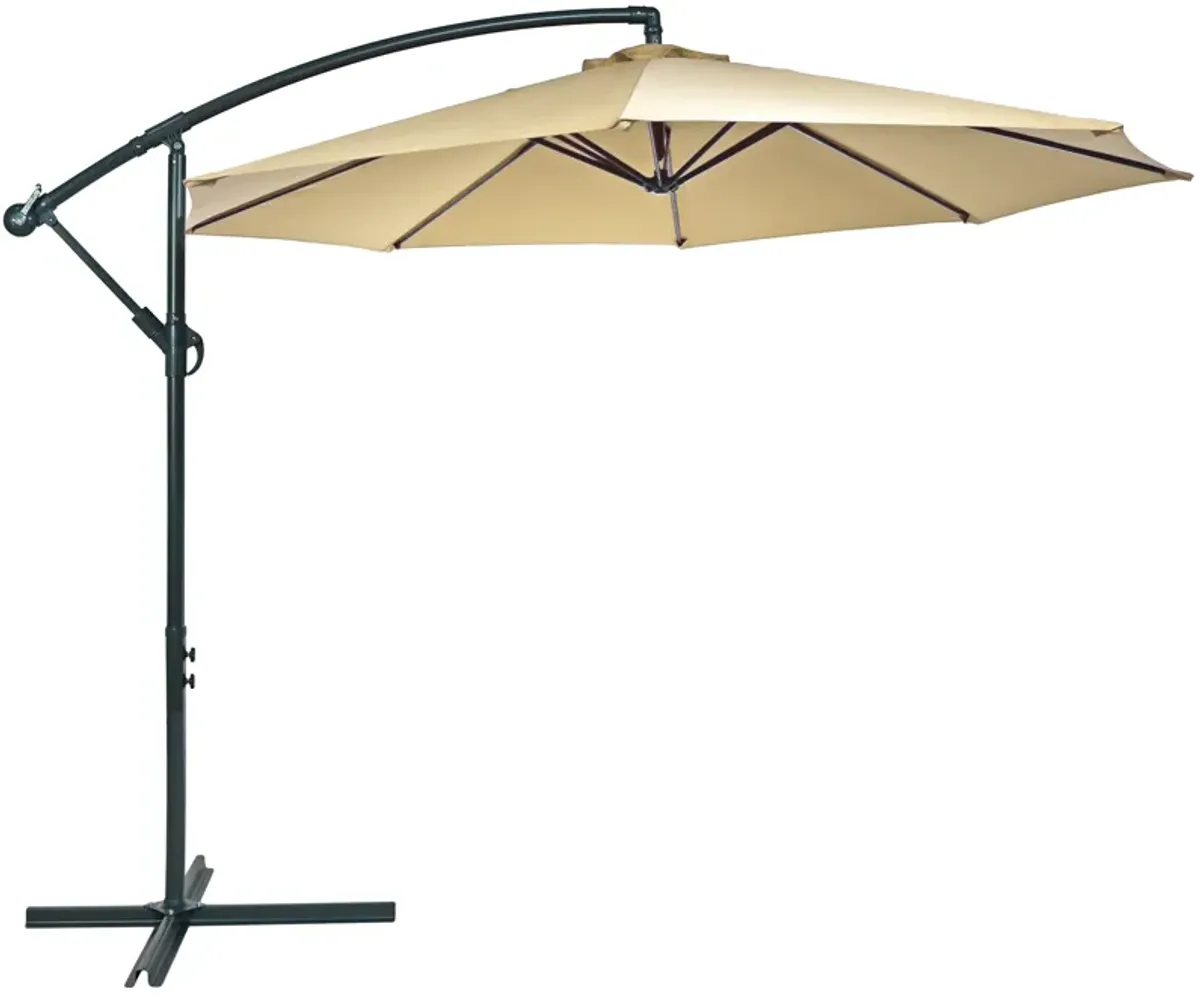 Sunnydaze 10 ft Cantilever Offset Steel Patio Umbrella with Crank